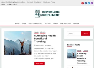 How bodybuildingsupplementzone.com looks like on a tablet such as an iPad.