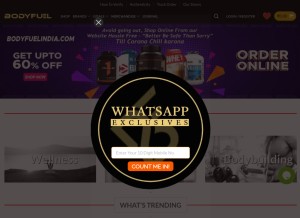 How bodyfuelindia.com looks like on a tablet such as an iPad.