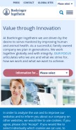 How boehringer-ingelheim.com looks like on a mobile device such as an iPhone.
