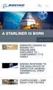 How boeing.com looks like on a mobile device such as an iPhone.