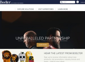 How boelter.com looks like on a tablet such as an iPad.