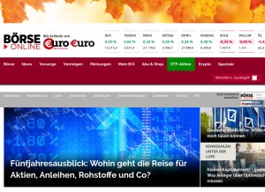 How boerse-online.de looks like on a tablet such as an iPad.