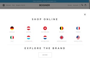 How bogner.com looks like on a tablet such as an iPad.