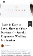 How boho-weddings.com looks like on a mobile device such as an iPhone.