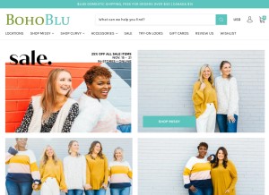How bohoblu.com looks like on a tablet such as an iPad.