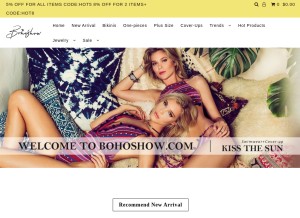 How bohoshow.com looks like on a tablet such as an iPad.