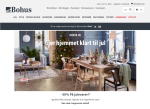 How bohus.no looks like on a tablet such as an iPad.