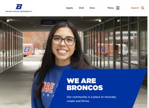 How boisestate.edu looks like on a tablet such as an iPad.