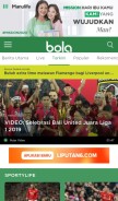 How bola.com looks like on a mobile device such as an iPhone.