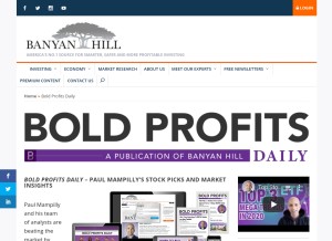 How boldprofits.com looks like on a tablet such as an iPad.