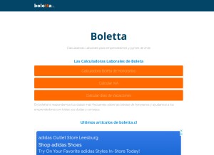 How boletta.cl looks like on a tablet such as an iPad.