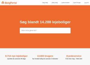 How boligportal.dk looks like on a tablet such as an iPad.