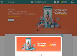 How bolivariano.com looks like on a tablet such as an iPad.