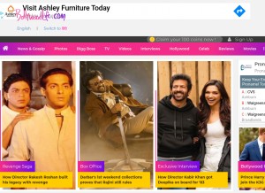 How bollywoodlife.com looks like on a tablet such as an iPad.