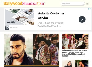 How bollywoodshaadis.com looks like on a tablet such as an iPad.