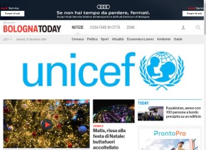 How bolognatoday.it looks like on a tablet such as an iPad.