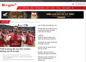 How bongdaplus.vn looks like on a tablet such as an iPad.