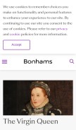 How bonhams.com looks like on a mobile device such as an iPhone.