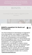 How bonita.de looks like on a mobile device such as an iPhone.