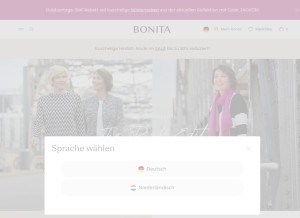 How bonita.de looks like on a tablet such as an iPad.