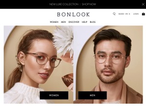 How bonlook.com looks like on a tablet such as an iPad.