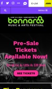 How bonnaroo.com looks like on a mobile device such as an iPhone.