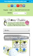 How bonnybubbles.net looks like on a mobile device such as an iPhone.