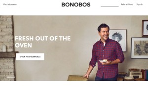 How bonobos.com looks like on a tablet such as an iPad.