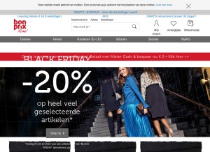 How bonprix-fl.be looks like on a tablet such as an iPad.