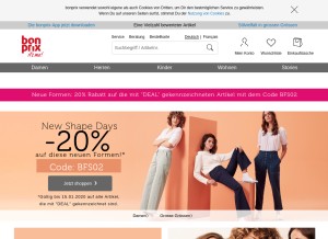 How bonprix.ch looks like on a tablet such as an iPad.