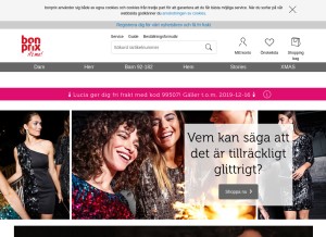 How bonprix.se looks like on a tablet such as an iPad.