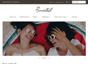 How bonretail.com looks like on a tablet such as an iPad.