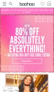 How boohoo.com looks like on a mobile device such as an iPhone.