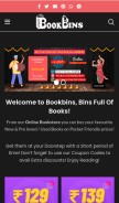 How bookbins.in looks like on a mobile device such as an iPhone.