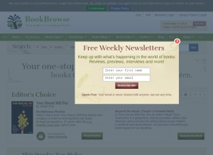 How bookbrowse.com looks like on a tablet such as an iPad.