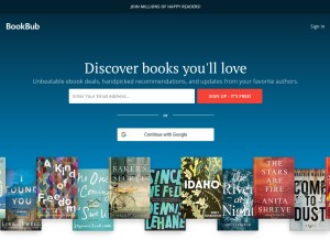 How bookbub.com looks like on a tablet such as an iPad.