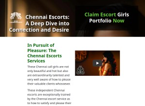 How bookchennaiescorts.com looks like on a tablet such as an iPad.