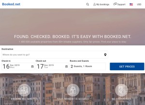 How booked.net looks like on a tablet such as an iPad.