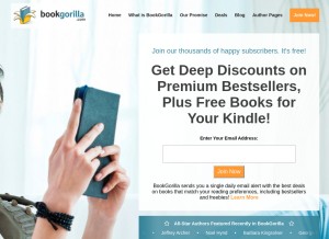 How bookgorilla.com looks like on a tablet such as an iPad.