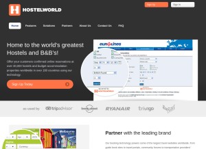 How bookhostels.com looks like on a tablet such as an iPad.