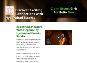 How bookhyderabadescorts.com looks like on a tablet such as an iPad.