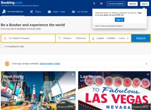 How booking-ads.com looks like on a tablet such as an iPad.
