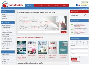 How booklooker.de looks like on a tablet such as an iPad.