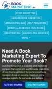 How bookmarketingusa.com looks like on a mobile device such as an iPhone.