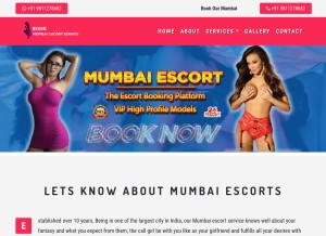 How bookmumbaiescorts.com looks like on a tablet such as an iPad.