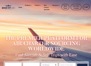 How bookmyjet.co looks like on a tablet such as an iPad.