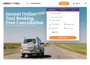 How bookmytaxi.co looks like on a tablet such as an iPad.