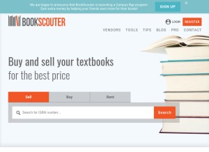 How bookscouter.com looks like on a tablet such as an iPad.
