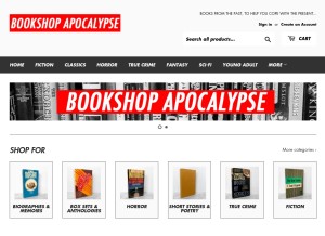 How bookshopapocalypse.com looks like on a tablet such as an iPad.
