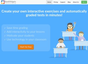How bookwidgets.com looks like on a tablet such as an iPad.